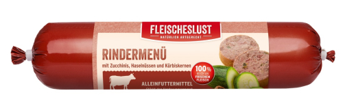 Fleischeslust Rindermenü mit Zucchini, Haselnuss und Kürbiskernen 800 g